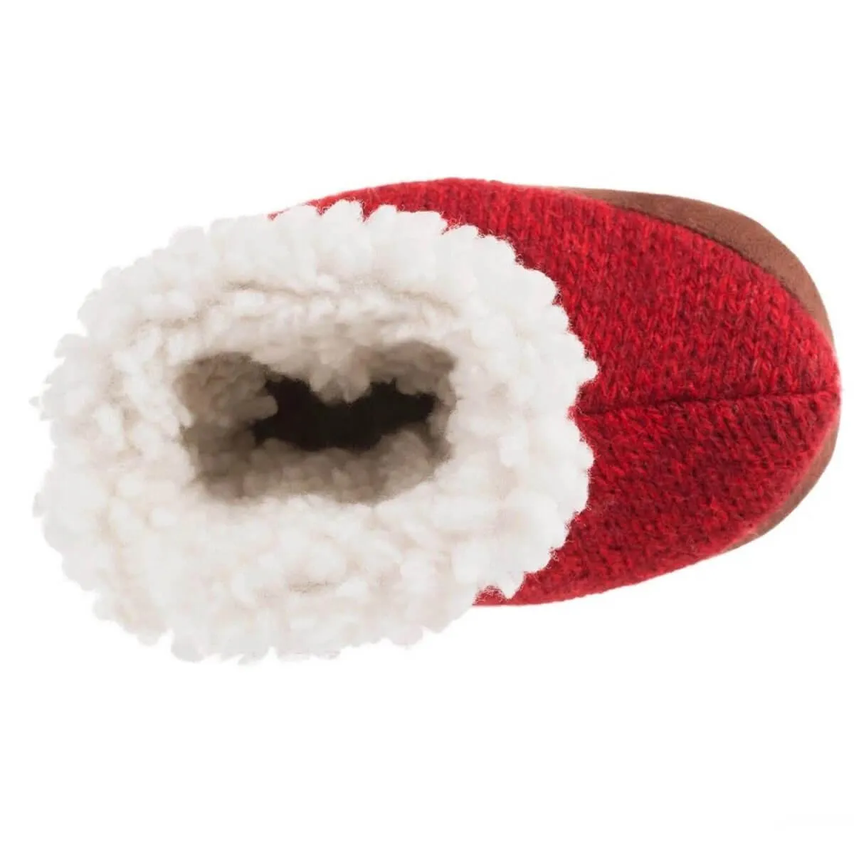 Acorn Kids' Slippers - Easy Bootie, Red Ragg Wool, TL | A10157BFPTL