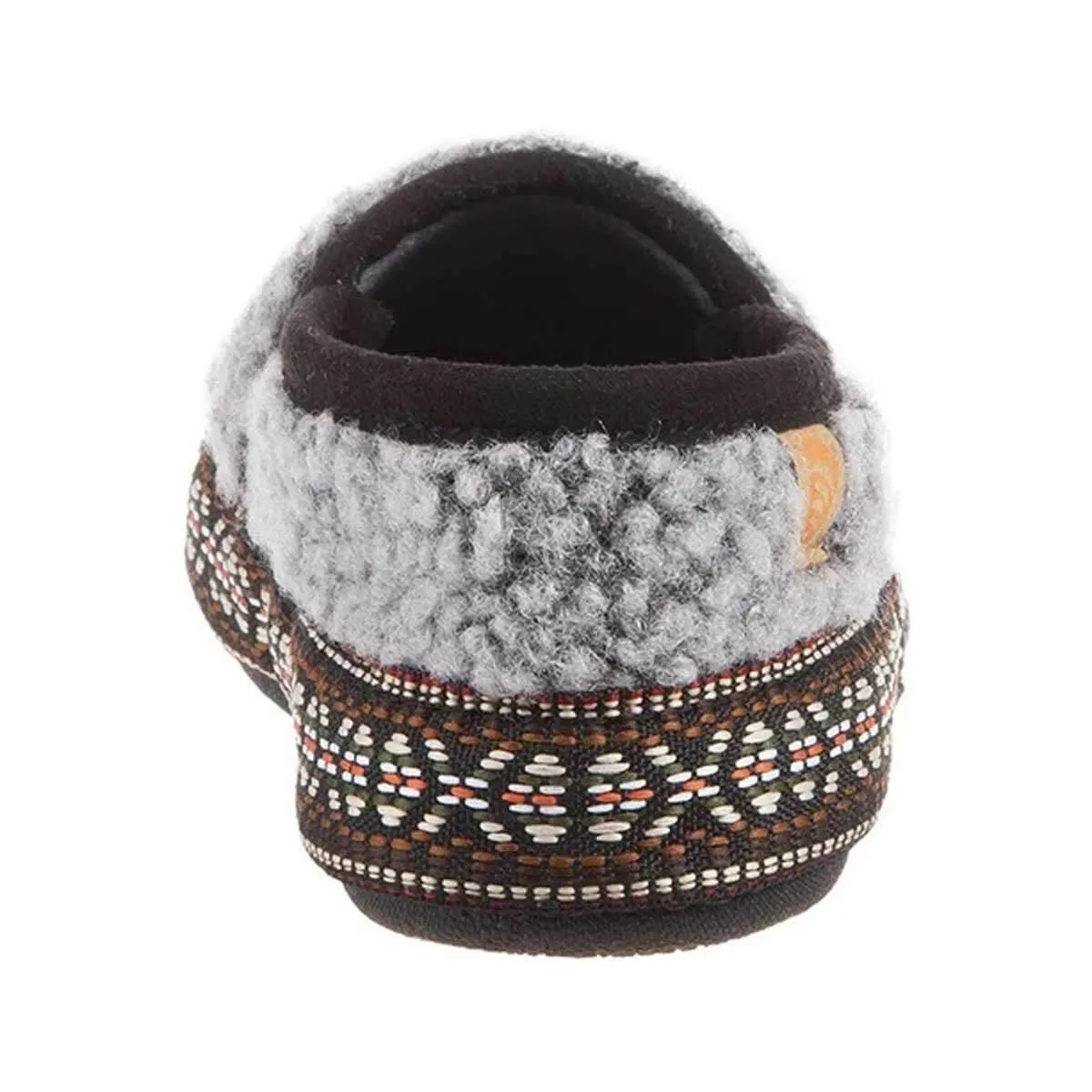 Acorn Kids' Slippers - L’il Woven Trim Moccasins, Stormy Grey, K5/6 | A19009STG5-6