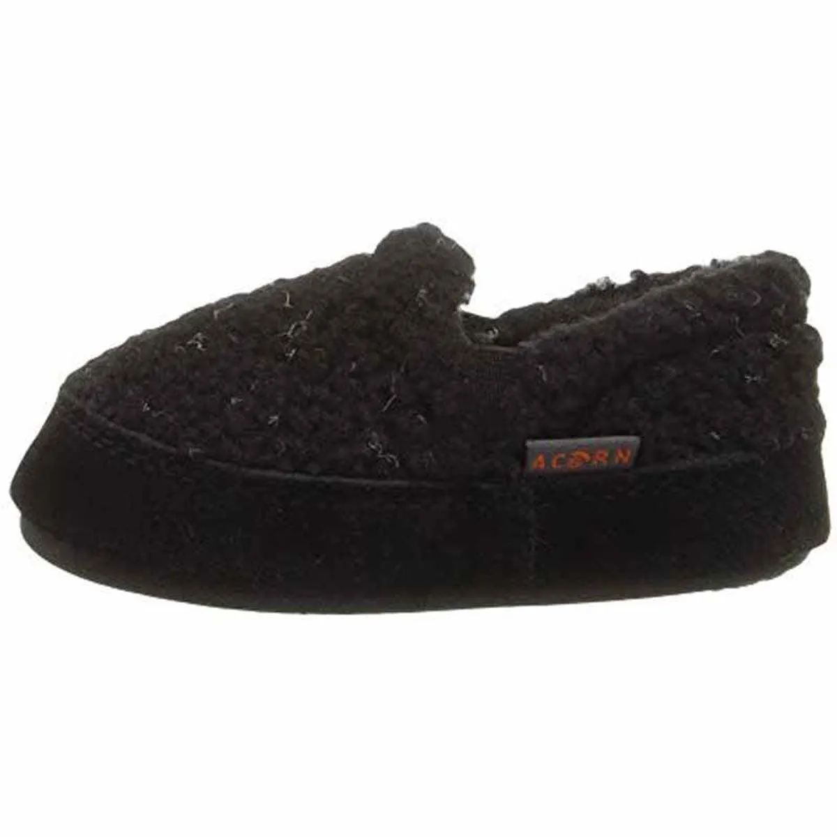 Acorn Kids' Slipperss - Colby Gore Moccasins, Black Berber, K10/11 | A10036ACE10-11