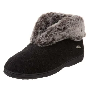 Acorn Women's Slipper - Chinchilla Bootie II Faux Fur, Black | A11043