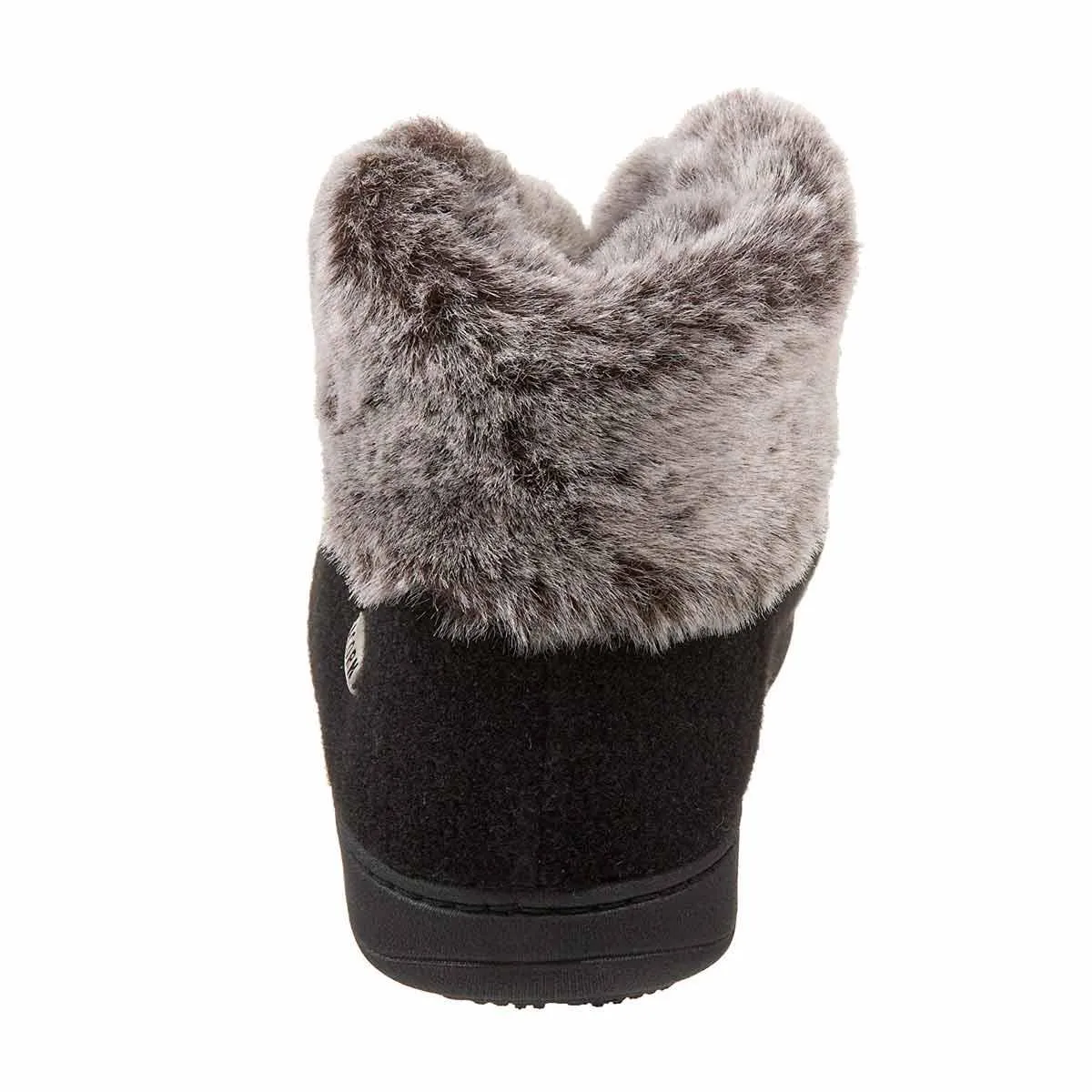 Acorn Women's Slipper - Chinchilla Bootie II Faux Fur, Black | A11043