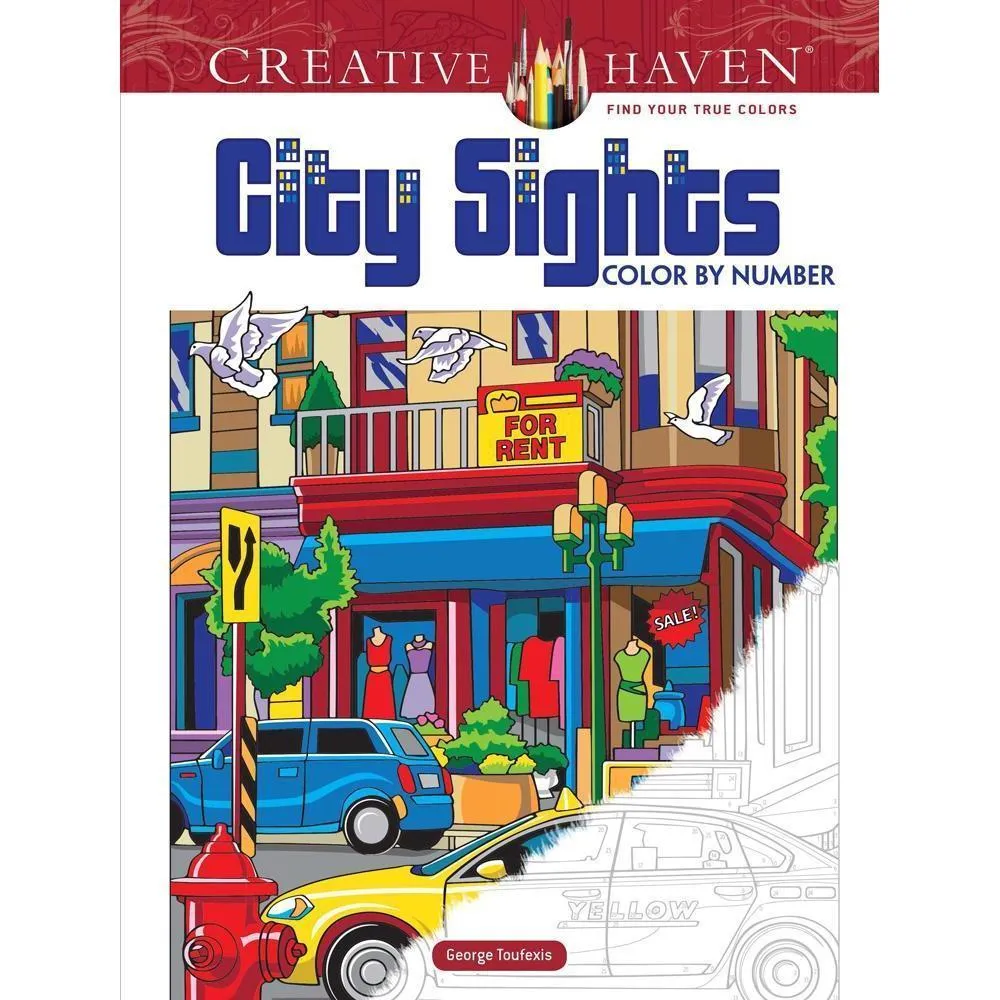 Adult Coloring Book Creative Haven City Sights Color By Number