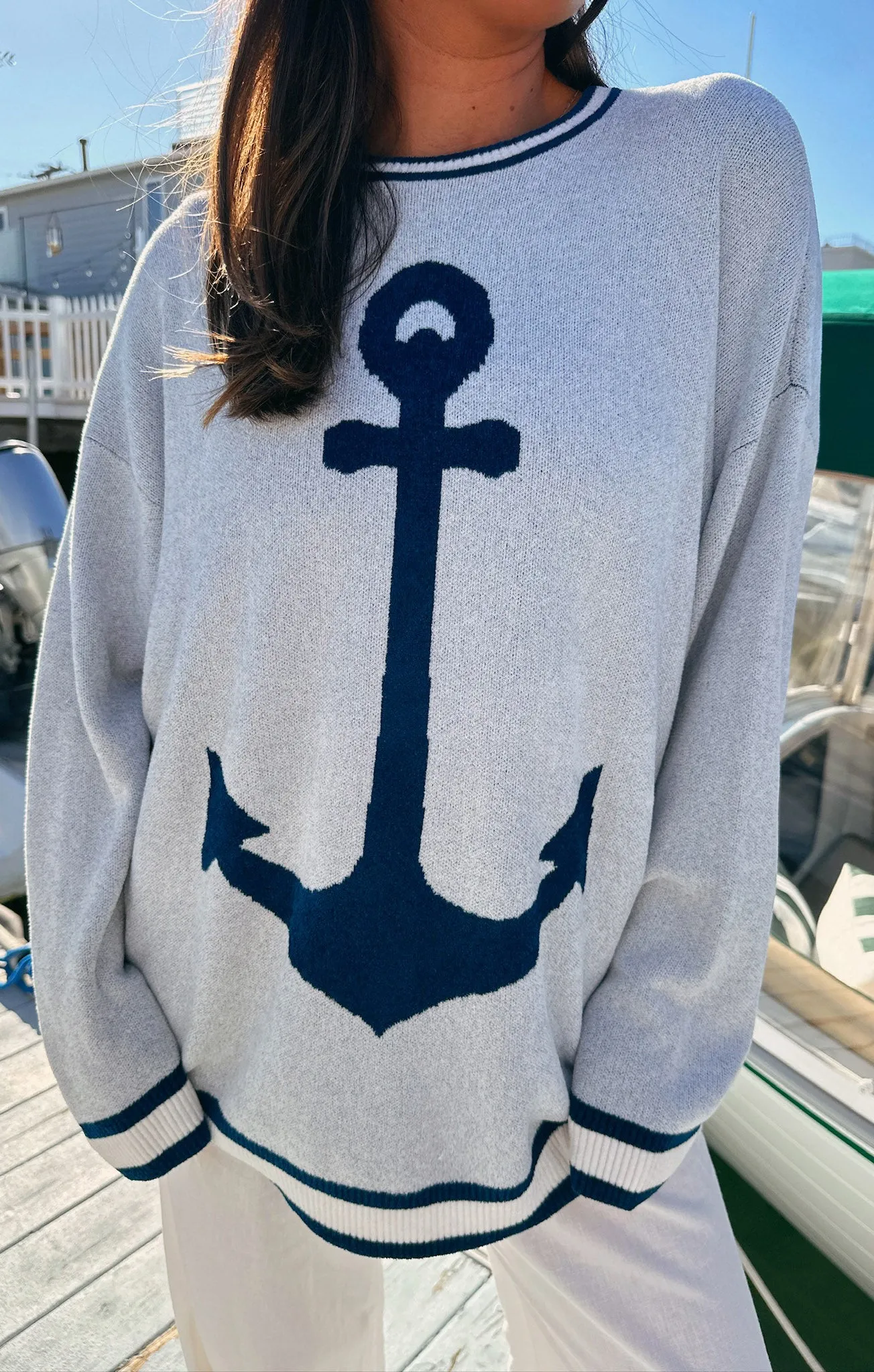 Adventure Sweater ~ Anchor Graphic Knit