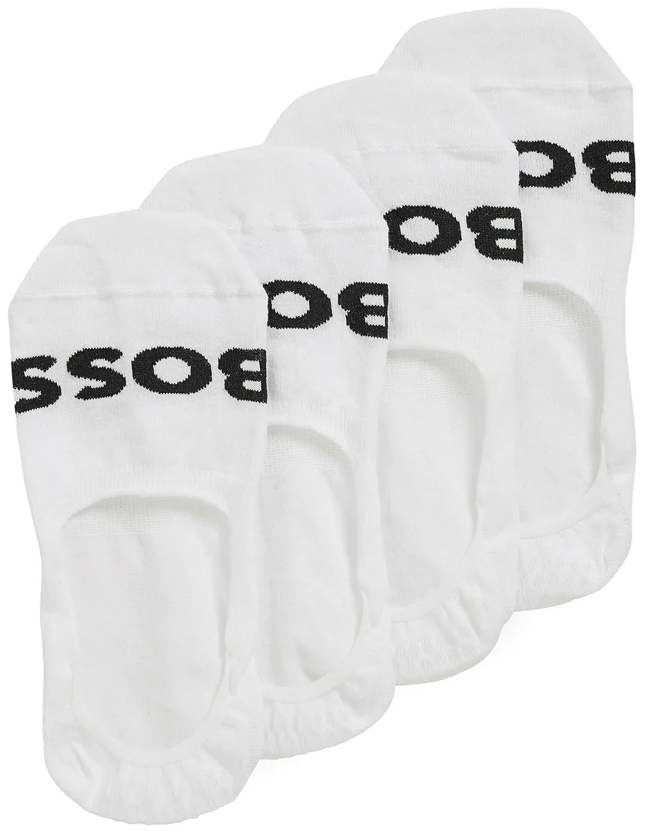 Boss 2 Pairs Invisible Sock Logo In White For Men