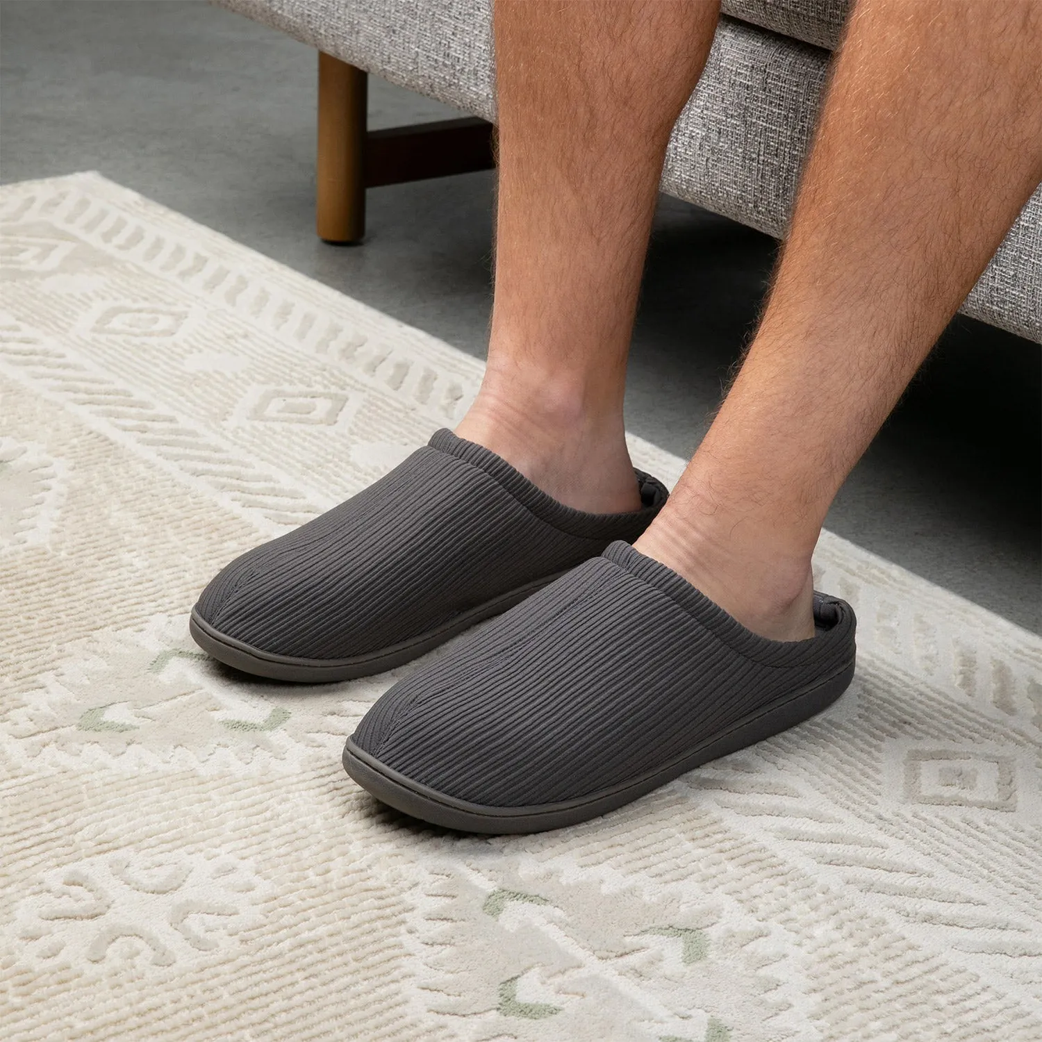 Brookstone Classic Comfort Memory Foam Slippers - Men's