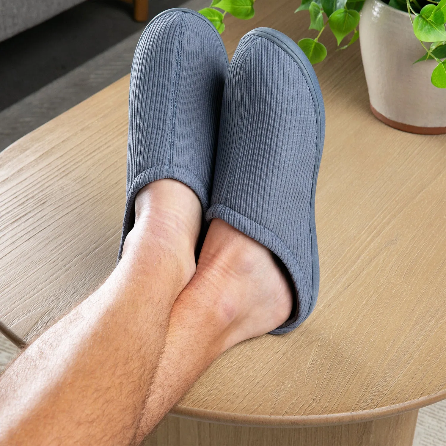 Brookstone Classic Comfort Memory Foam Slippers - Men's