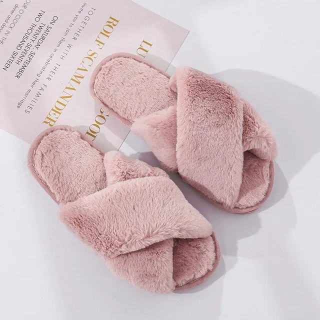 Faux Fur Slippers