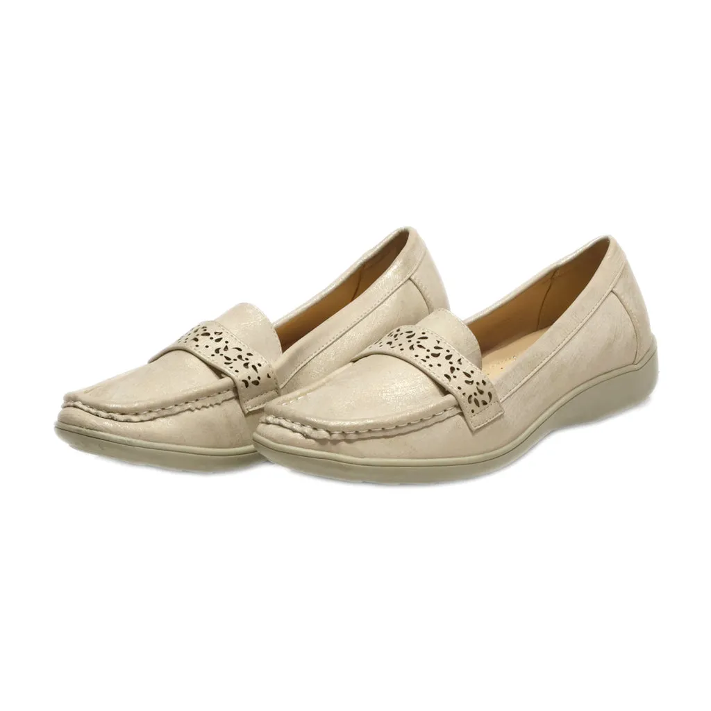 Gemo Loafers Leather Beige Colour For Women