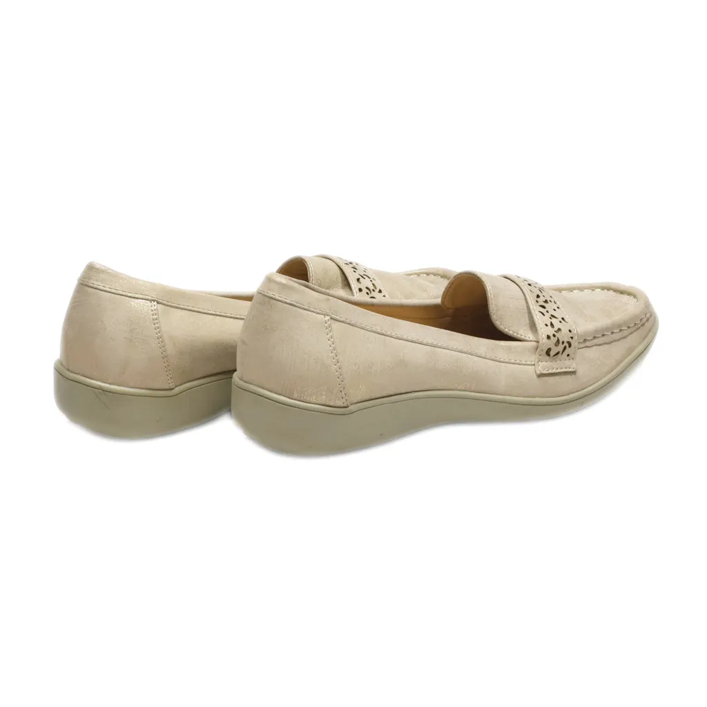 Gemo Loafers Leather Beige Colour For Women