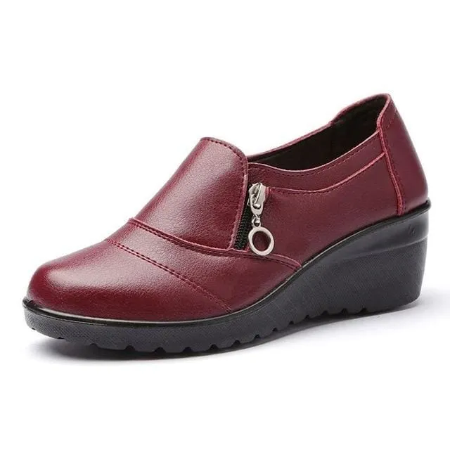 Genuine Leather Slip On Comfortable Women Shoes