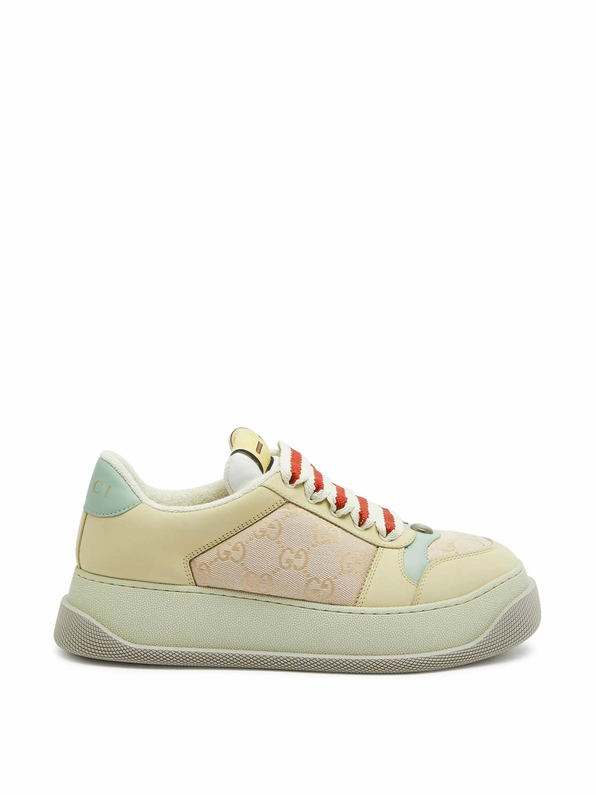 GG-jacquard panelled canvas trainers