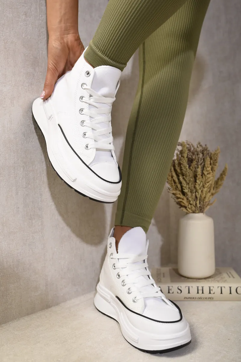 High Top Platform Lace Up Chunky Trainers