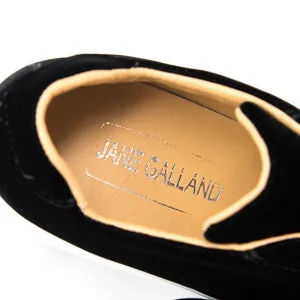 Jane Galland Black Velvet Platform Trainers