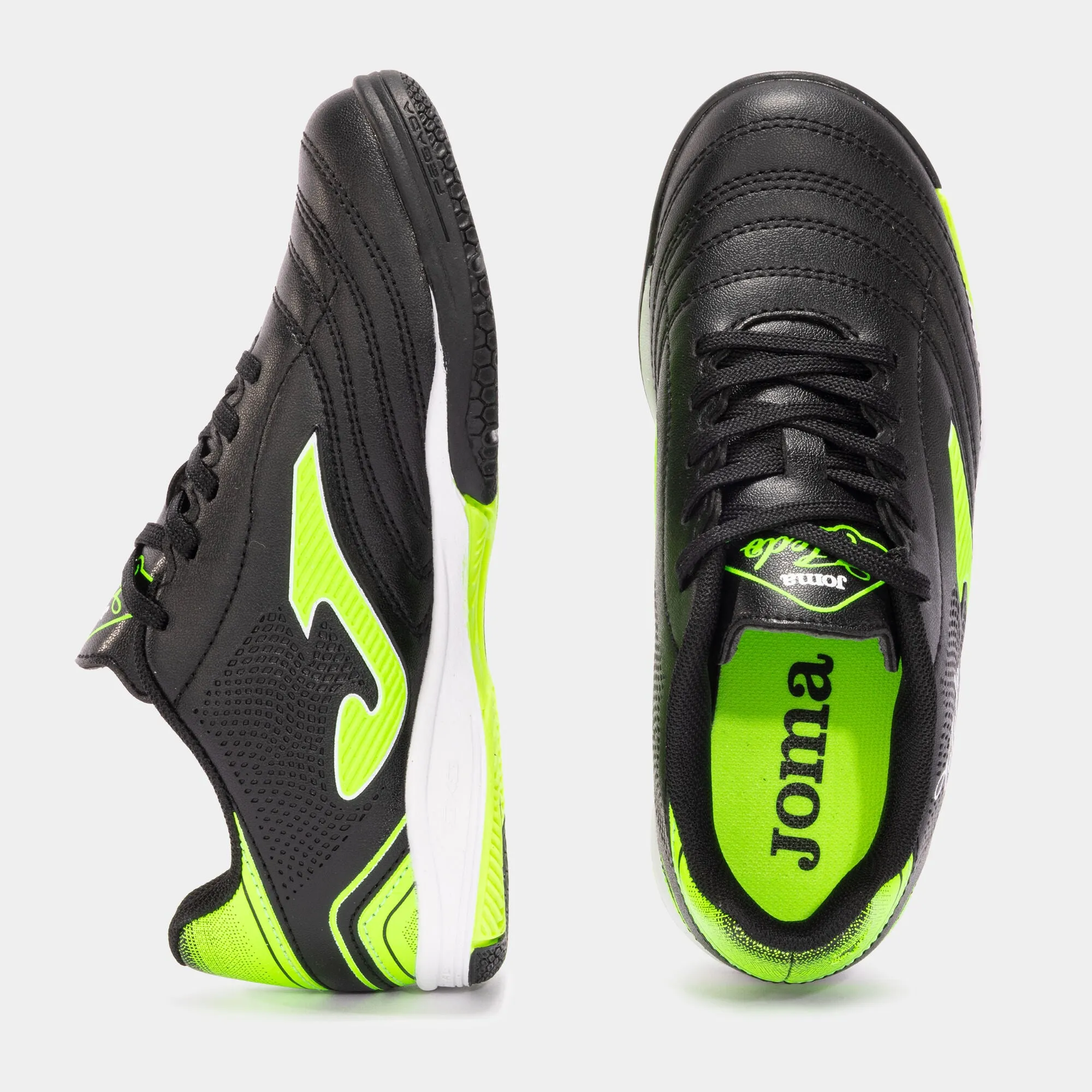 Joma Jr Toledo Indoor Shoe-Black/Florecent Green