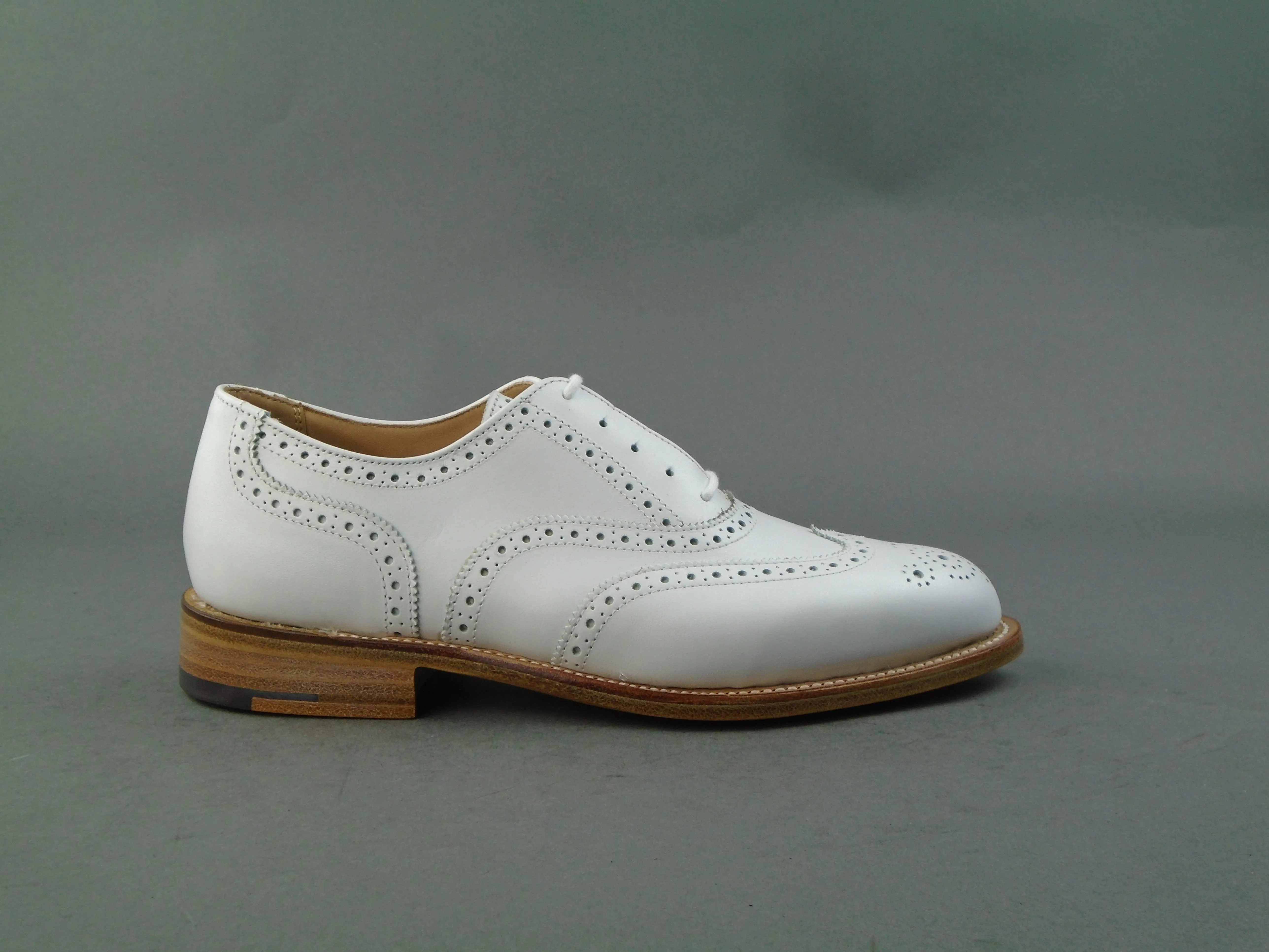 Ladies White Full Brogues