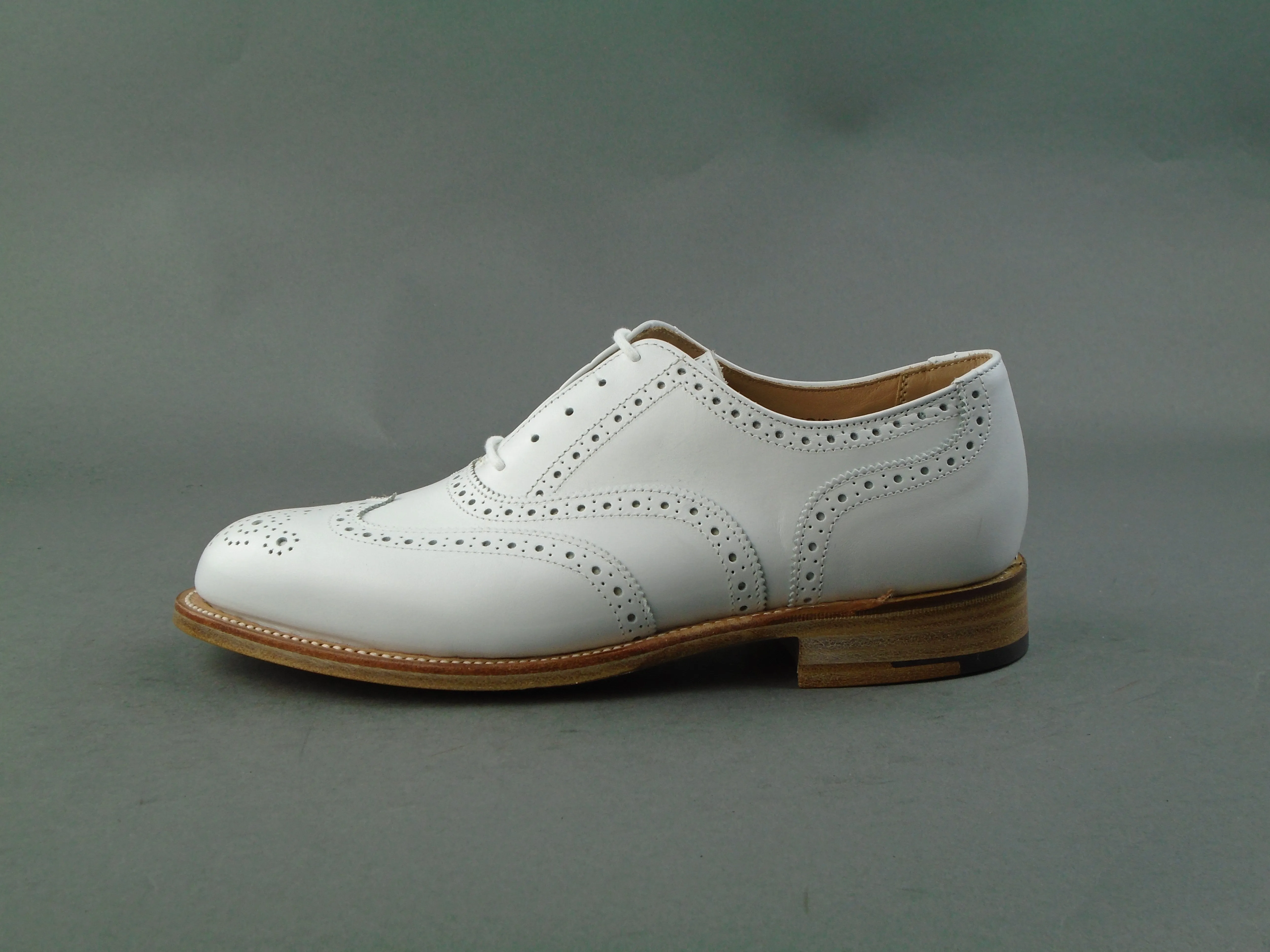 Ladies White Full Brogues