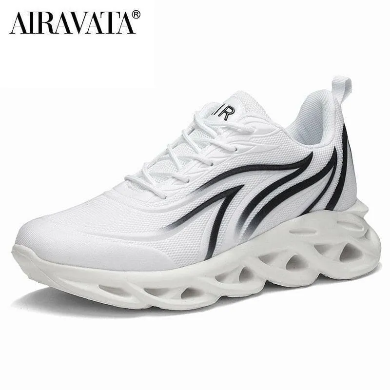 Mens Flame Printed Comfortable Sneakers with Wavy Sole Design