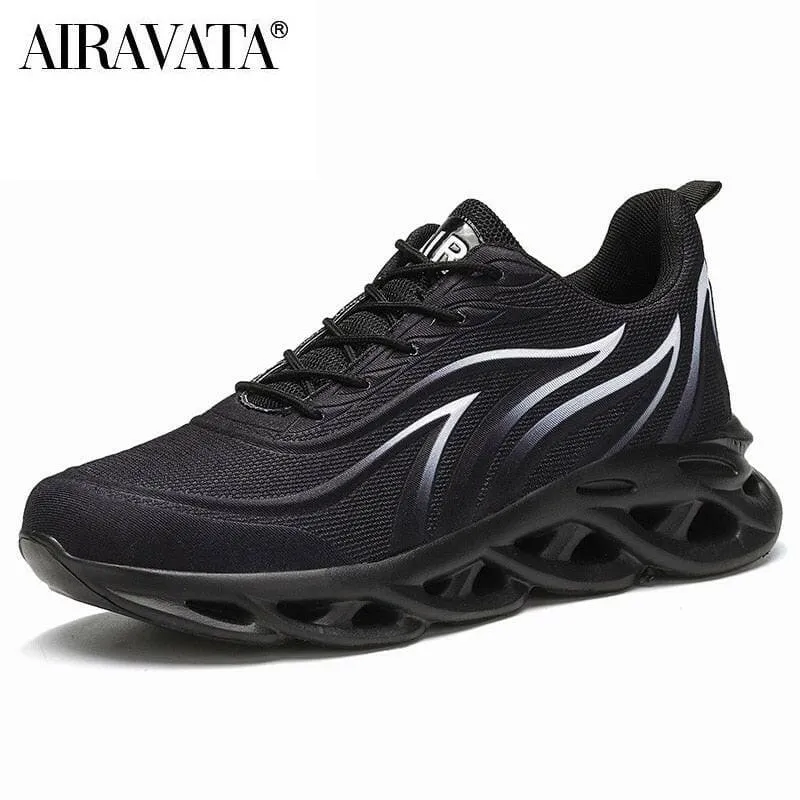 Mens Flame Printed Comfortable Sneakers with Wavy Sole Design