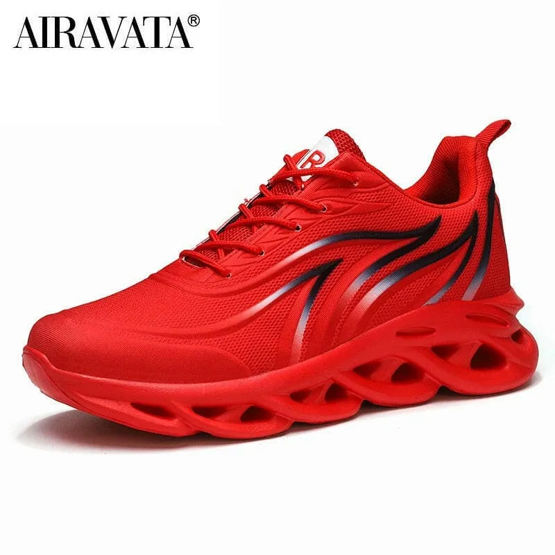 Mens Flame Printed Comfortable Sneakers with Wavy Sole Design