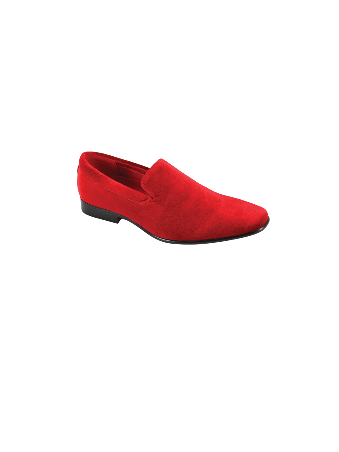 Men's Solid Red Velvet Slip-On Loafer Shoes Luxury Design Style No: 7011