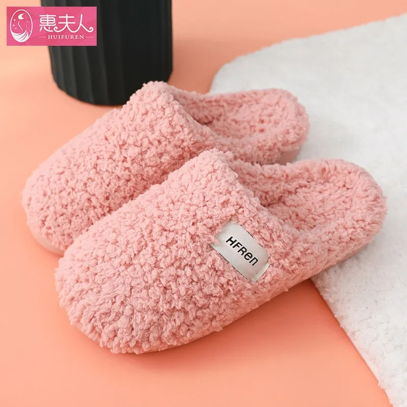 New Autumn Winter Women Men Slippers Bottom Soft insole Home Shoes Thick Slippers Indoor non-slip slide Comfortable footwear