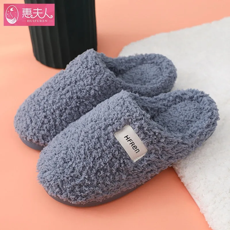 New Autumn Winter Women Men Slippers Bottom Soft insole Home Shoes Thick Slippers Indoor non-slip slide Comfortable footwear