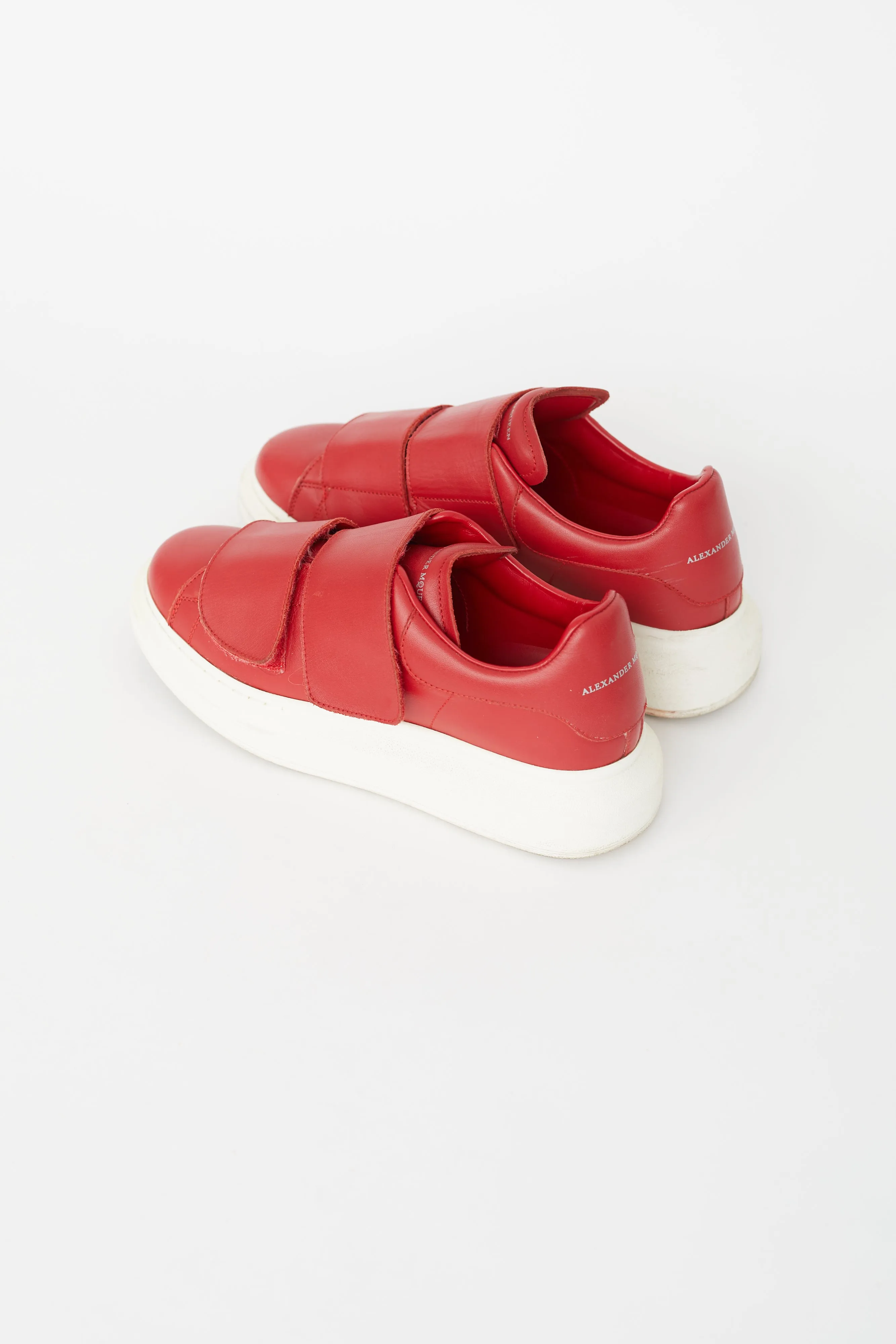 Red Leather Velcro Oversized Sneaker