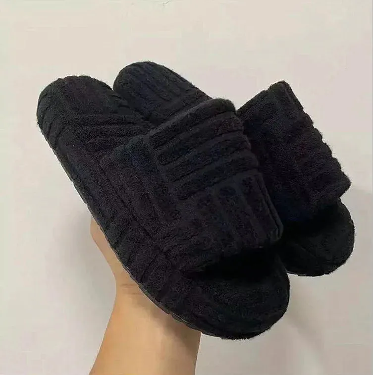 Thick-soled warm furry Pool Slippers