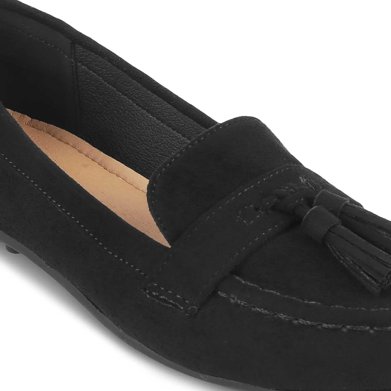 Tresmode Jonum Black Women's Dress Tassel Loafers