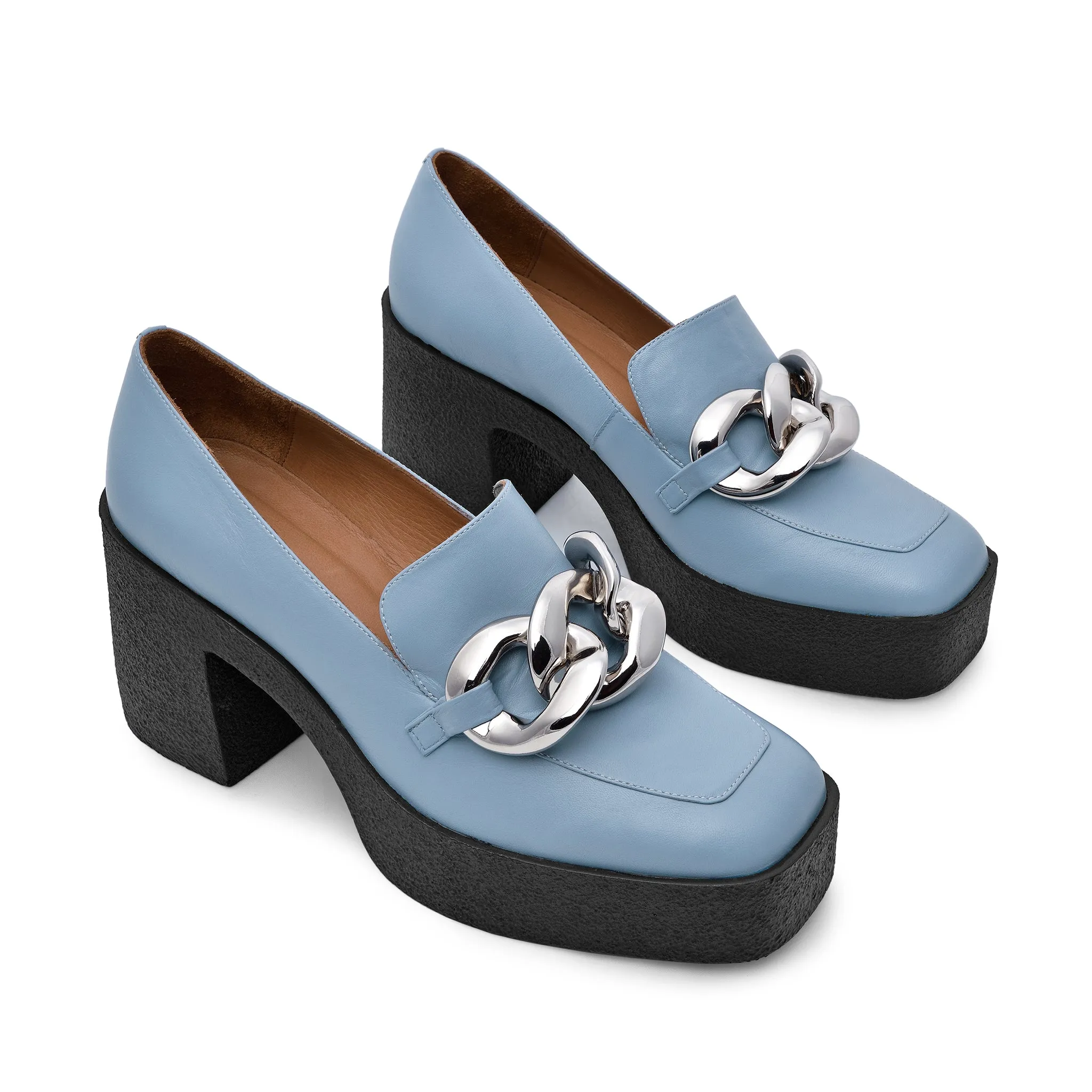 Yo Sky Blue Chunky Loafers